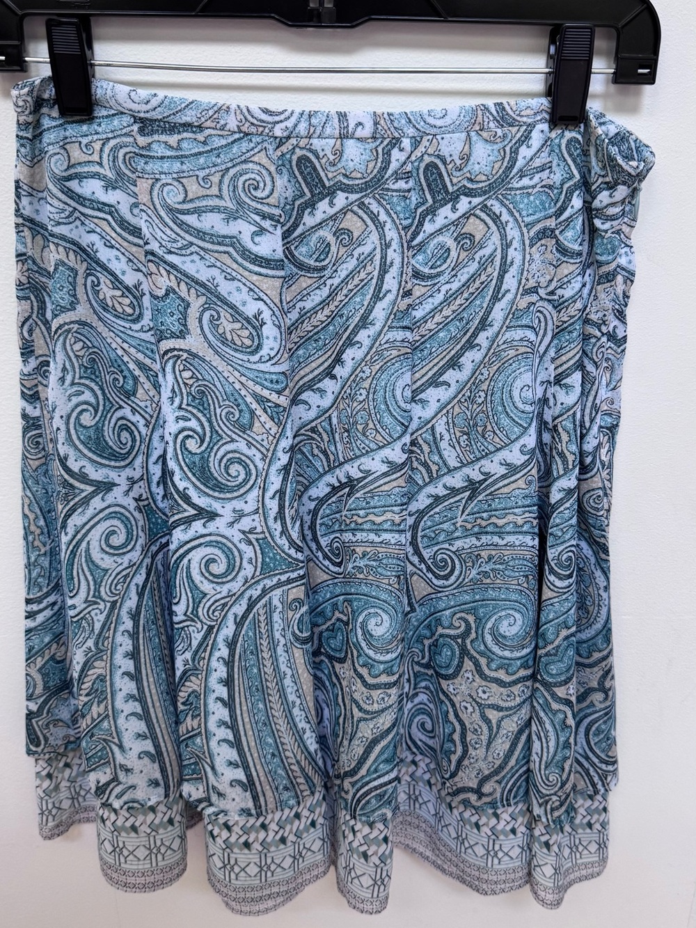 White House Black Market Teal and White Paisley Swim Sarong, like new